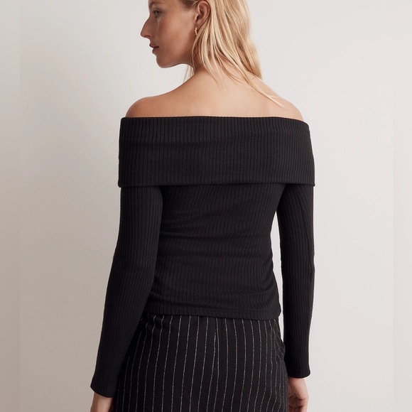 Madewell Off-Shoulder Long-Sleeve Sweater Top Size Medium - Picture 5 of 6